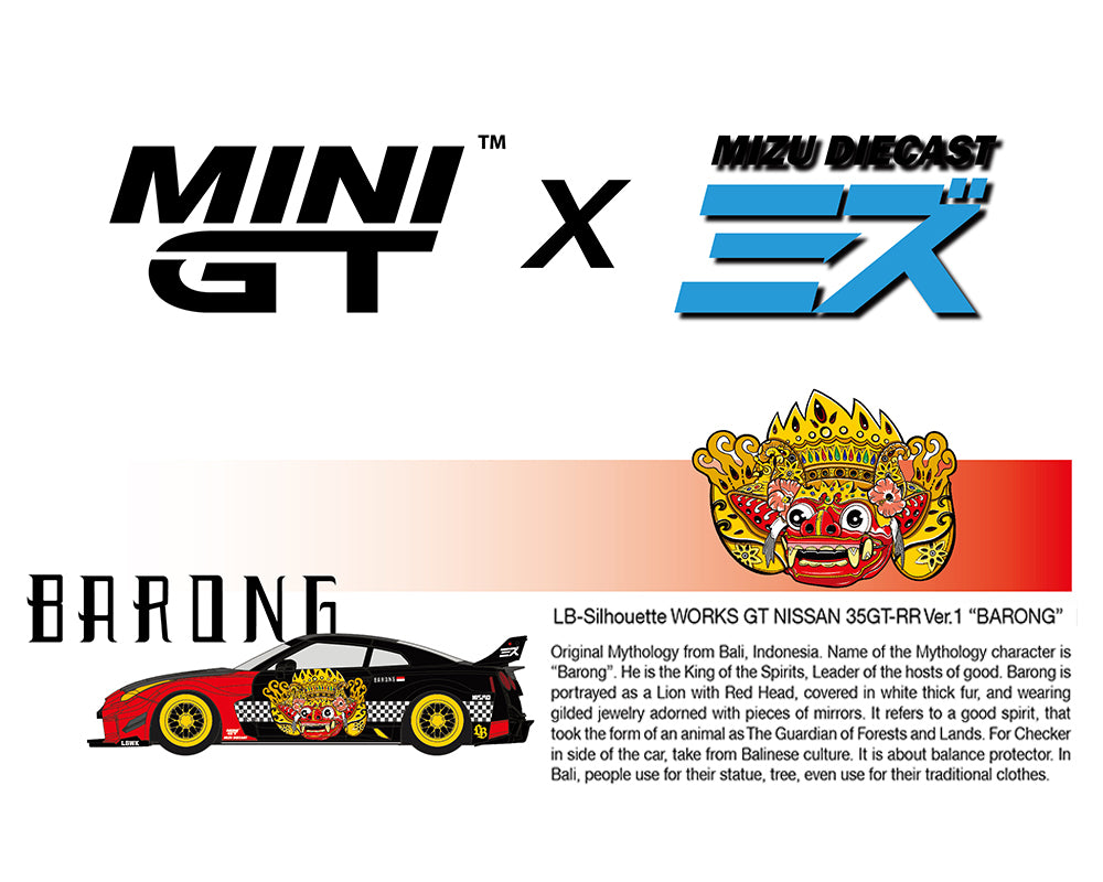 Mini GT 1:64 LB-Silhouette WORKS GT NISSAN 35GT-RR Ver.1 “BARONG” MINI GT x MIZU