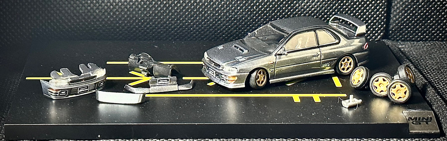 BM CREATIONS JUNIOR 1/64 Subaru Impreza WRX Type R 3, 4-6 -Dolphin Grey (LHD)