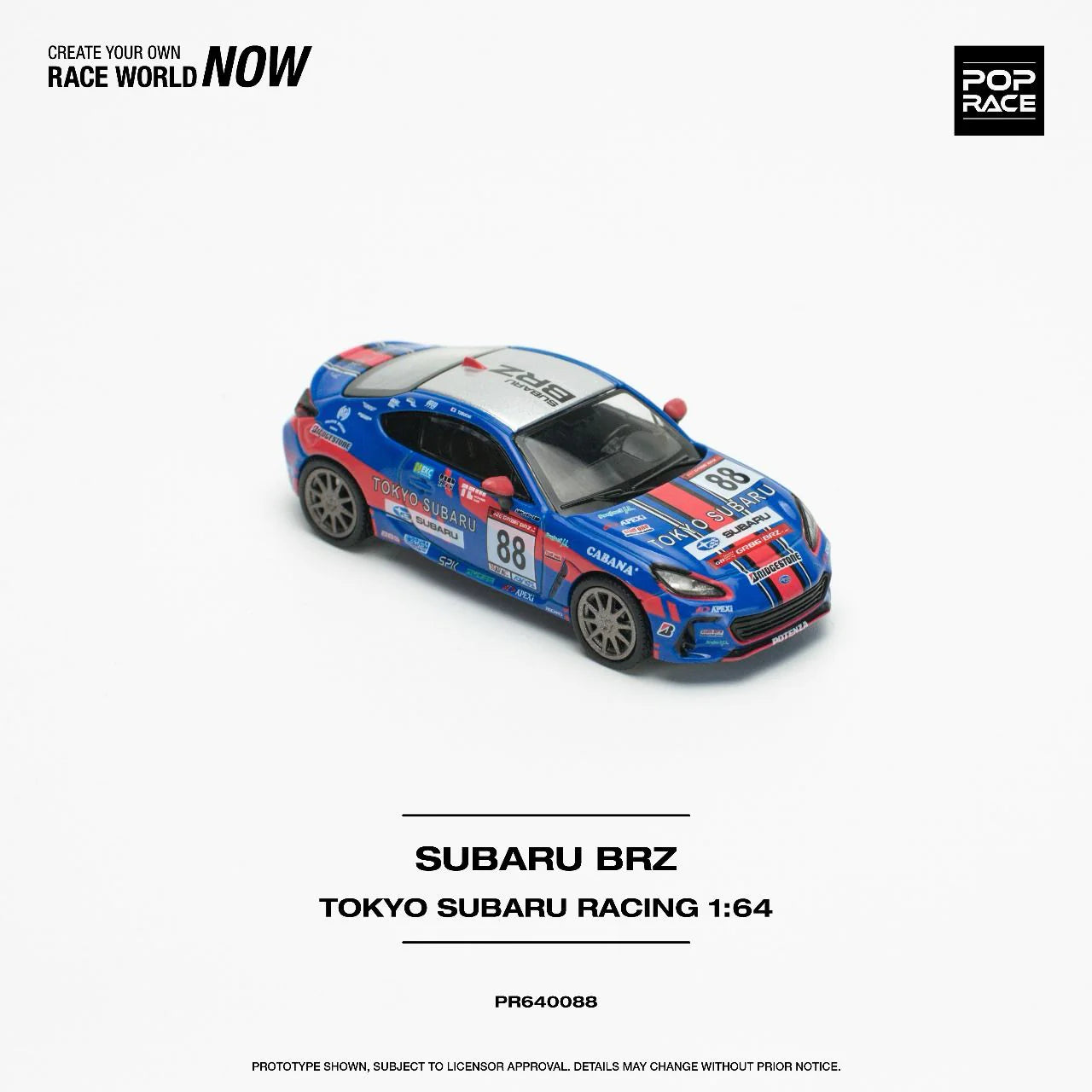 Pop Race 1/64 Subaru BRZ - Tokyo Subaru Racing #88