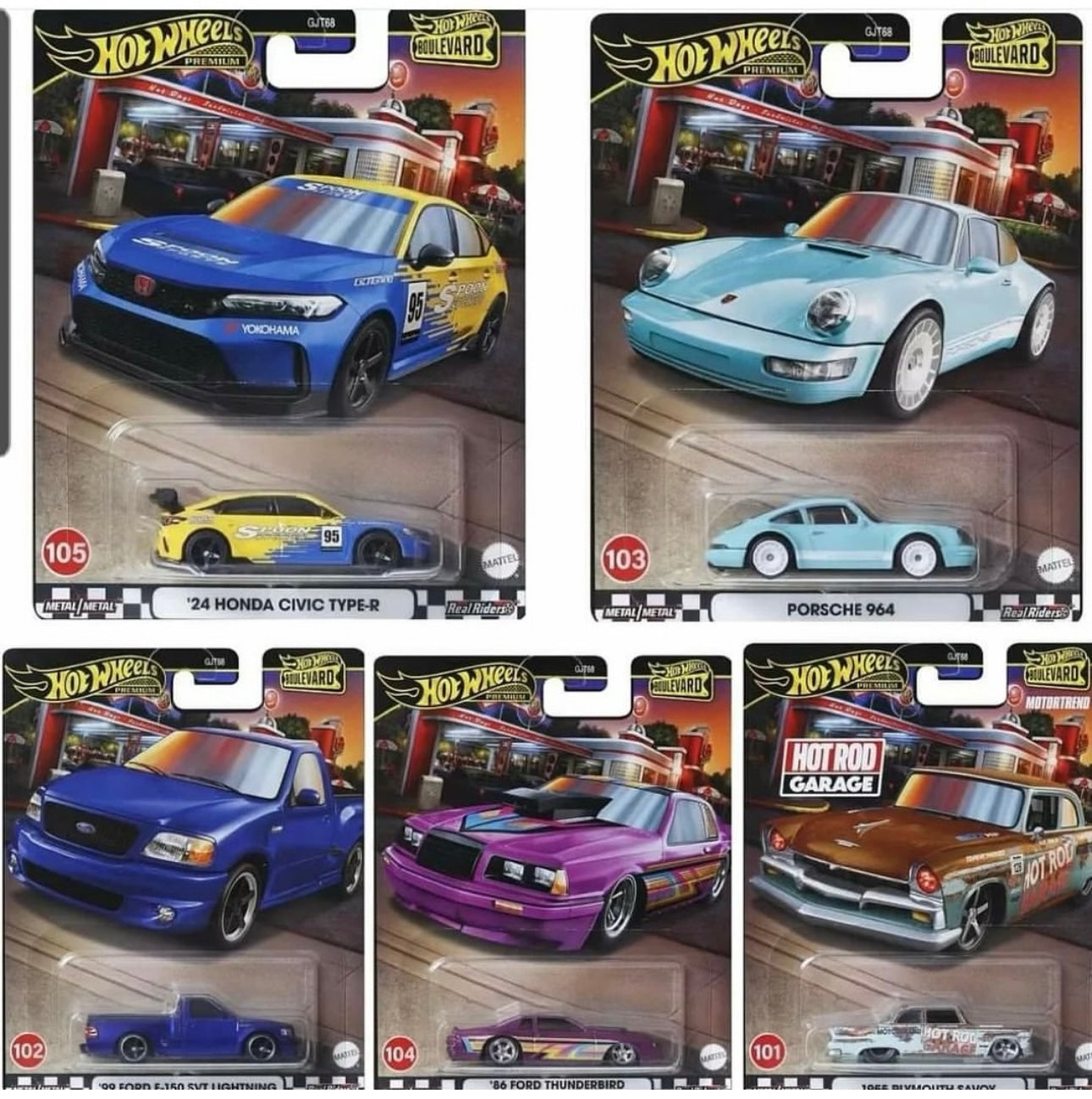Hot Wheels Premium Boulevard Mix 3 Set of 5