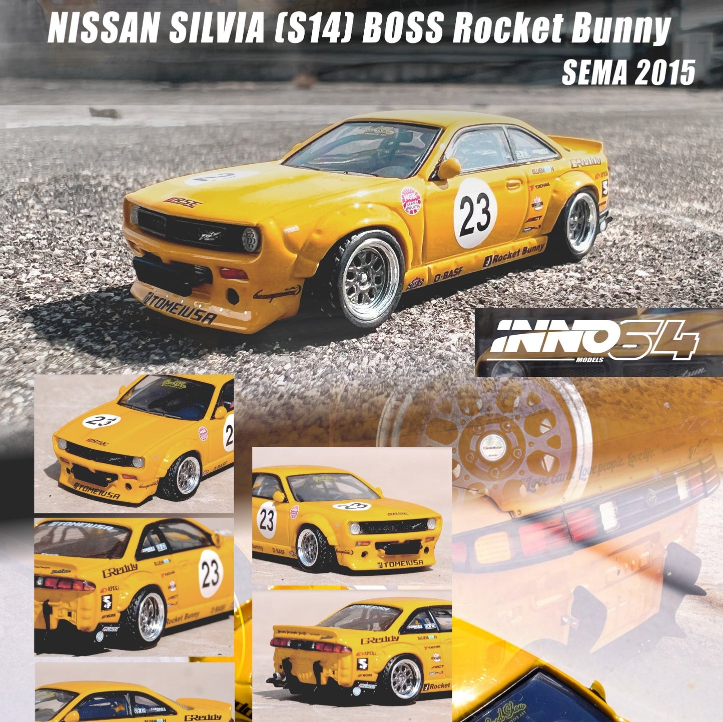 INNO64 1/64 Nissan Silvia (S14) Boss “ROCKET BUNNY" SEMA 2015