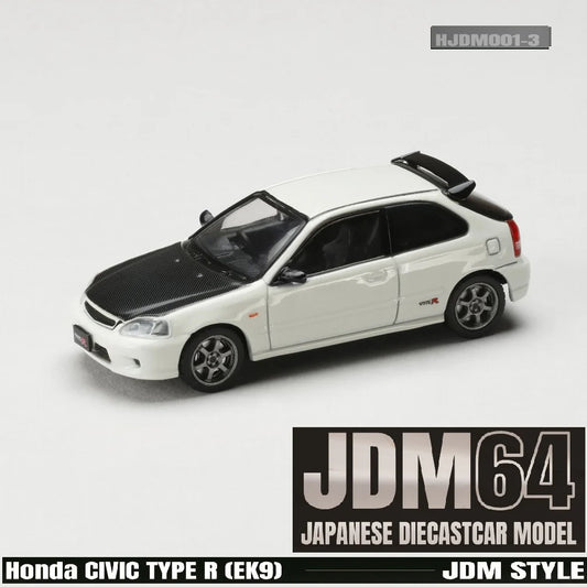 (Pre-Order) JDM64 by HOBBY JAPAN 1/64 Honda CIVIC TYPE R (EK9) JDM STYLE - Championship White