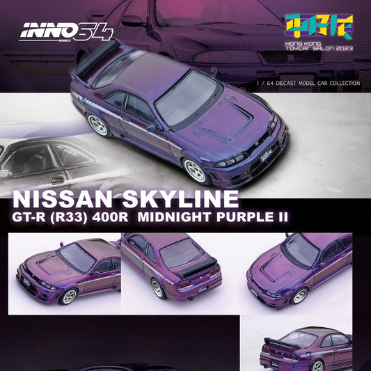 INNO64 1/64 NISSAN SKYLINE GT-R (R33) NISMO 400R Midnight Purple II Hong Kong Toycar  Salon 2023 Special Edition