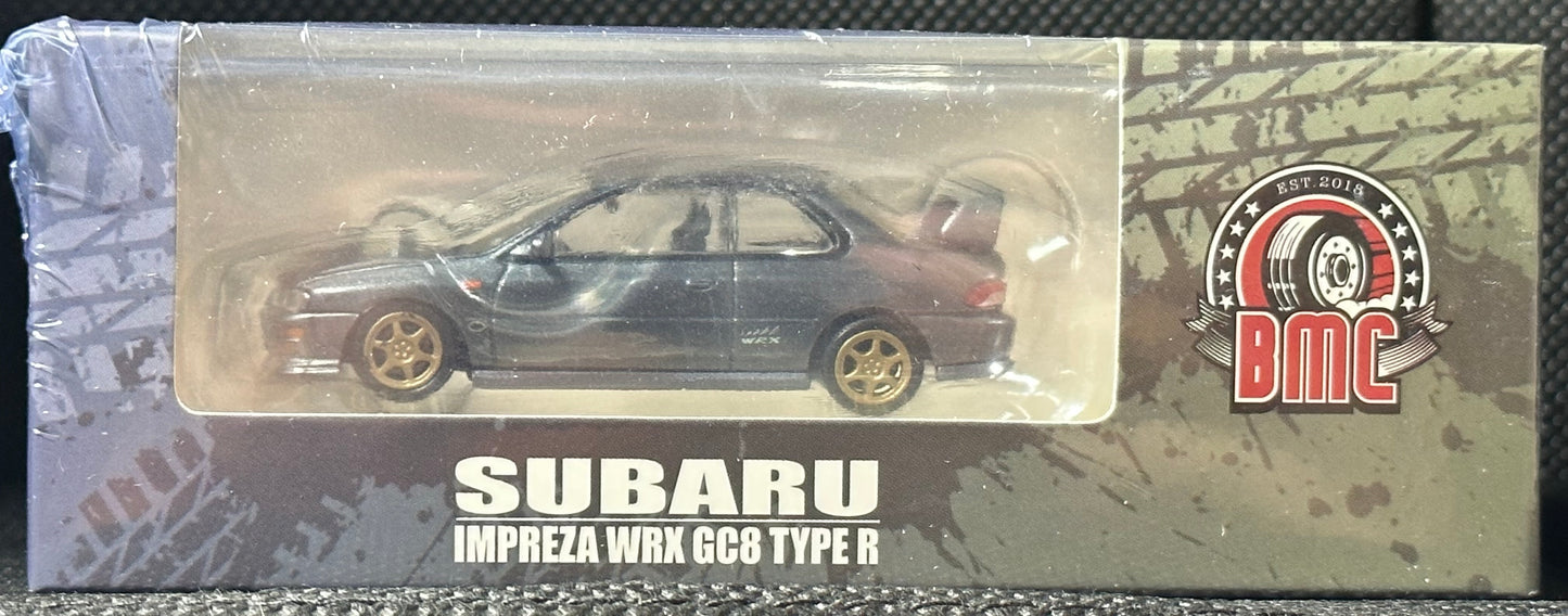 BM CREATIONS JUNIOR 1/64 Subaru Impreza WRX Type R 3, 4-6 -Dolphin Grey (LHD)