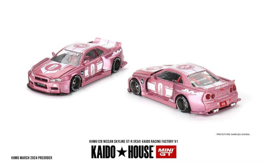 (Pre-Order) MINI GT x Kaido House 1/64 Nissan Skyline GT-R (R34) KAIDO RACING FACTORY V1