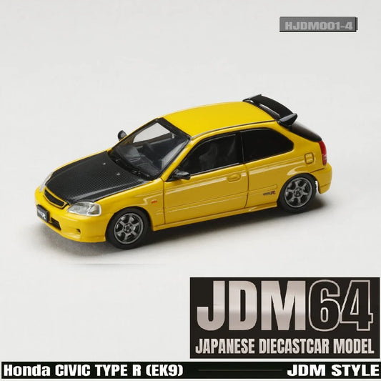 (Pre-Order) JDM64 by HOBBY JAPAN 1/64 Honda CIVIC TYPE R (EK9) JDM STYLE - Sunlight Yellow