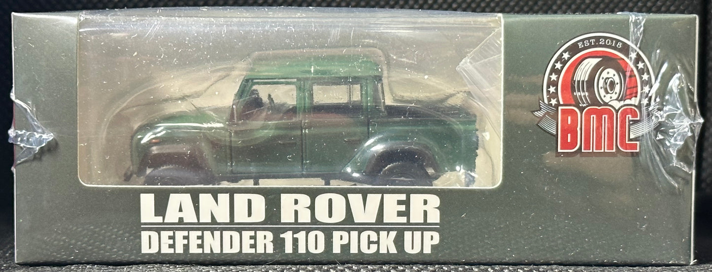 BM CREATIONS JUNIOR 1/64 Land Rover 2016 Defender 110 Pick Up Green (LHD)