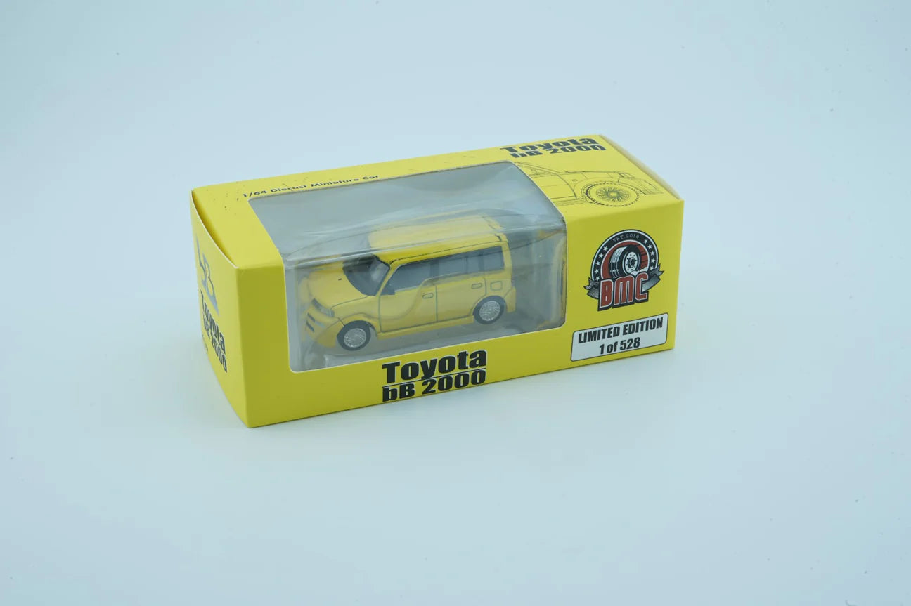 BM Creations x Tokyo Station 1/64 Toyota 2000 BB Yellow LHD Exclusive Edition