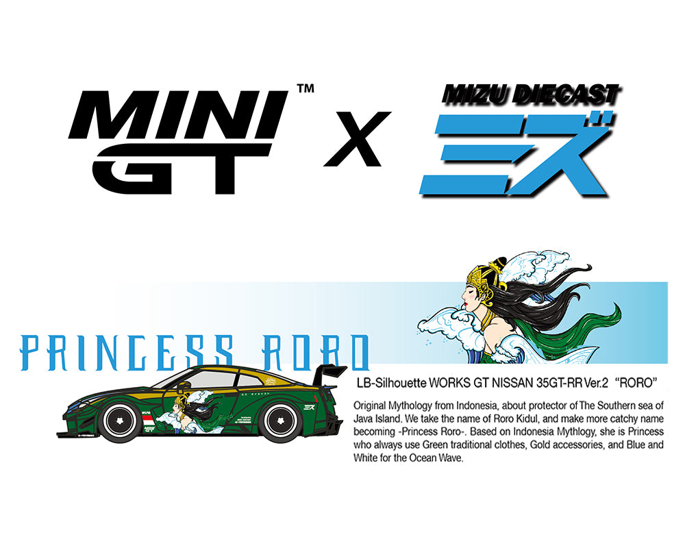 Mini GT 1:64 LB-Silhouette WORKS GT NISSAN 35GT-RR Ver.2 “RORO” MINI GT x MIZU