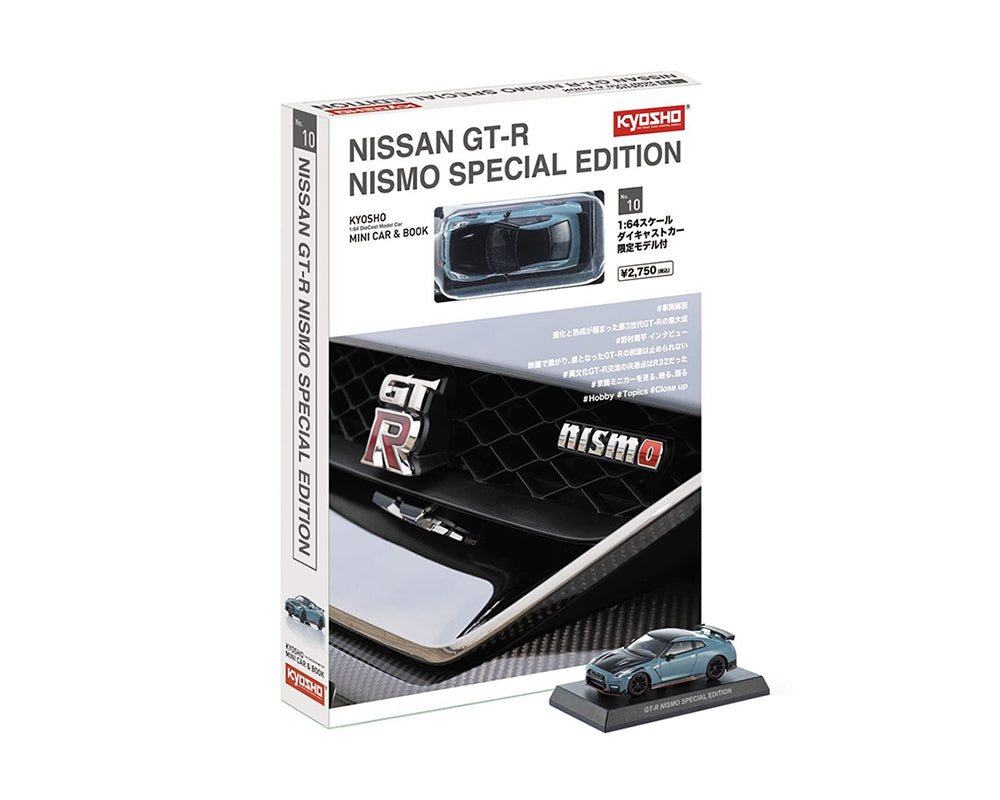 Kyosho 1:64 Mini Car & Book Nissan GT-R Nismo 2022 Limited Edition – Grey