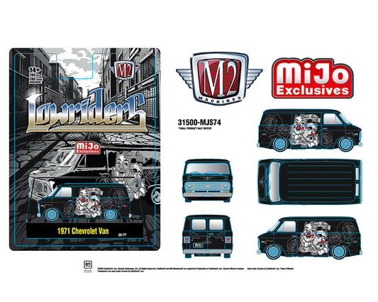 (Pre-Order) M2 Machines 1:64 1971 Chevrolet Van Lowriders Limited Edition – Black – Mijo Exclusives