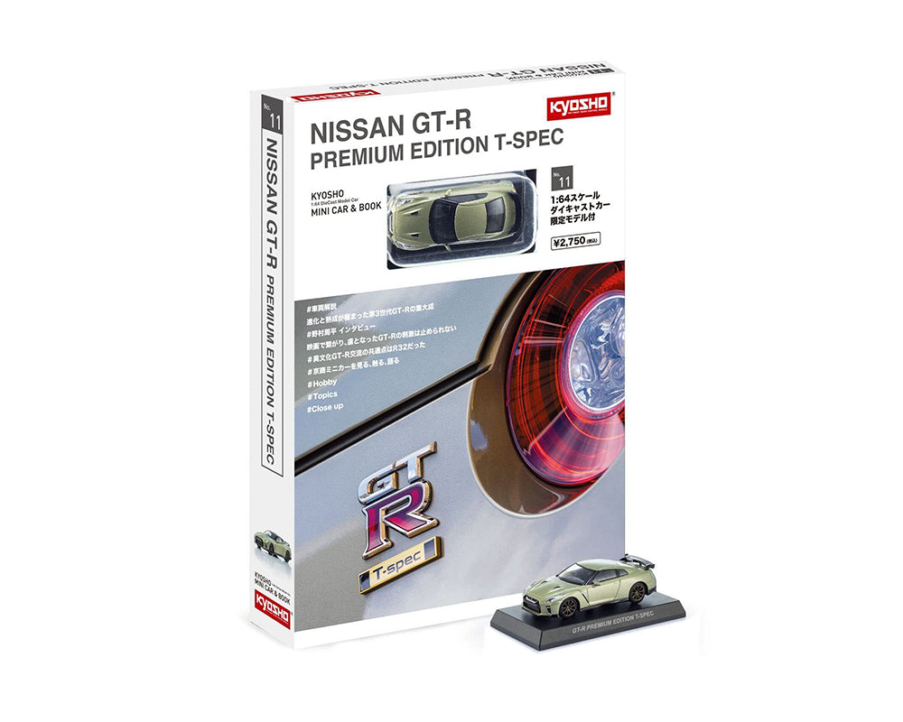 (Pre-Order) Kyosho 1:64 Mini Car & Book Nissan GT-R T-Spec Millenium Limited Edition – Jade Green