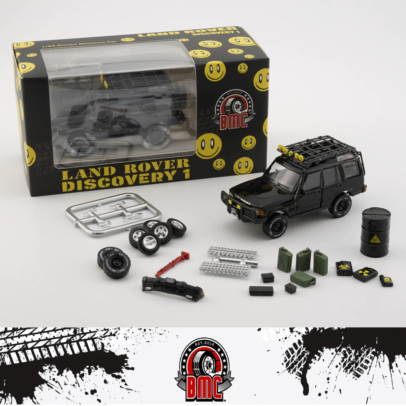 BM Creations 1/64 Land Rover 1998 Discovery1 Black Smile w/Accessory LHD *Malaysia Diecast Expo 2023*