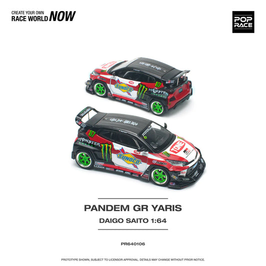 (Pre-Order) POP RACE 1/64 Pandem GR Yaris - Daigo Saito