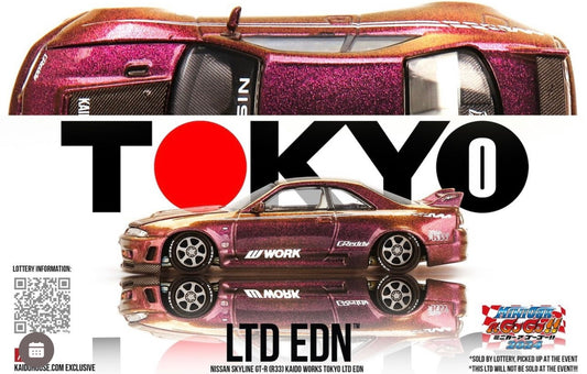 Mini GT X Kaido House Tokyo LTD EDN Nissan Skyline (R33) Pink Pearl