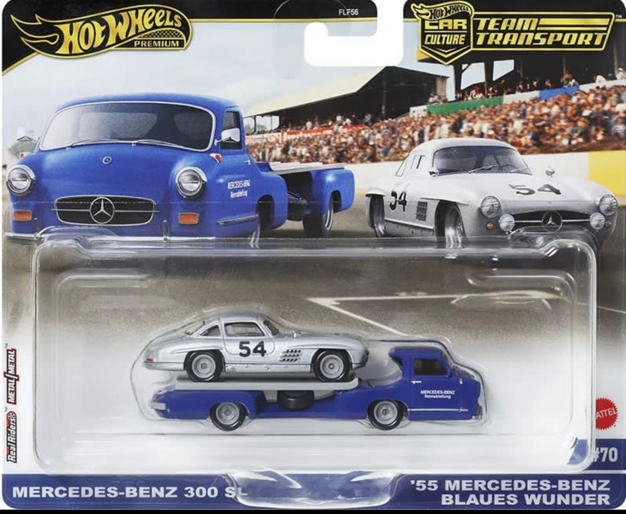 Hot Wheels Team Transport ‘55 Mercedes-Benz Blaues Wunder & Mercedes-Benz 300 SL
