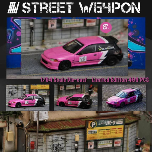 (Pre-Order) Street Weapon 1/64 Honda Civic EG6 Pink