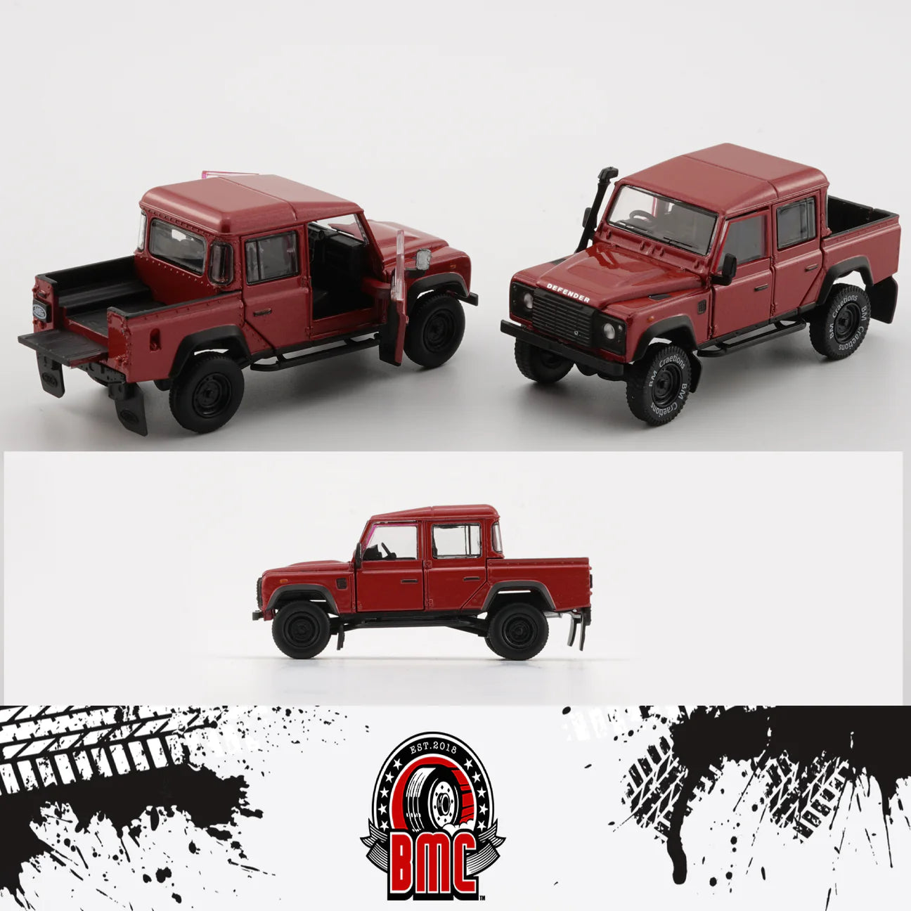 BM Creations 1/64 Land Rover 2016 Defender 110 Pick Up Orange LHD