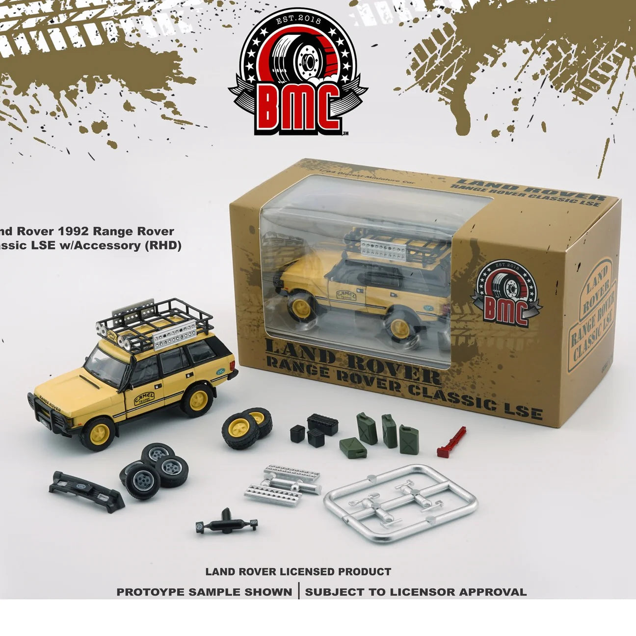 BM CREATIONS JUNIOR 1/64 Land Rover 1992 Range Rover Classic LSE Camel Version w/Accessory RHD