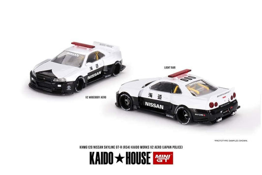 (Pre-Order) Mini GT X Kaido House Nissan Skyline GT-R R34 Kaido Works V2 Aero (Japan Police)