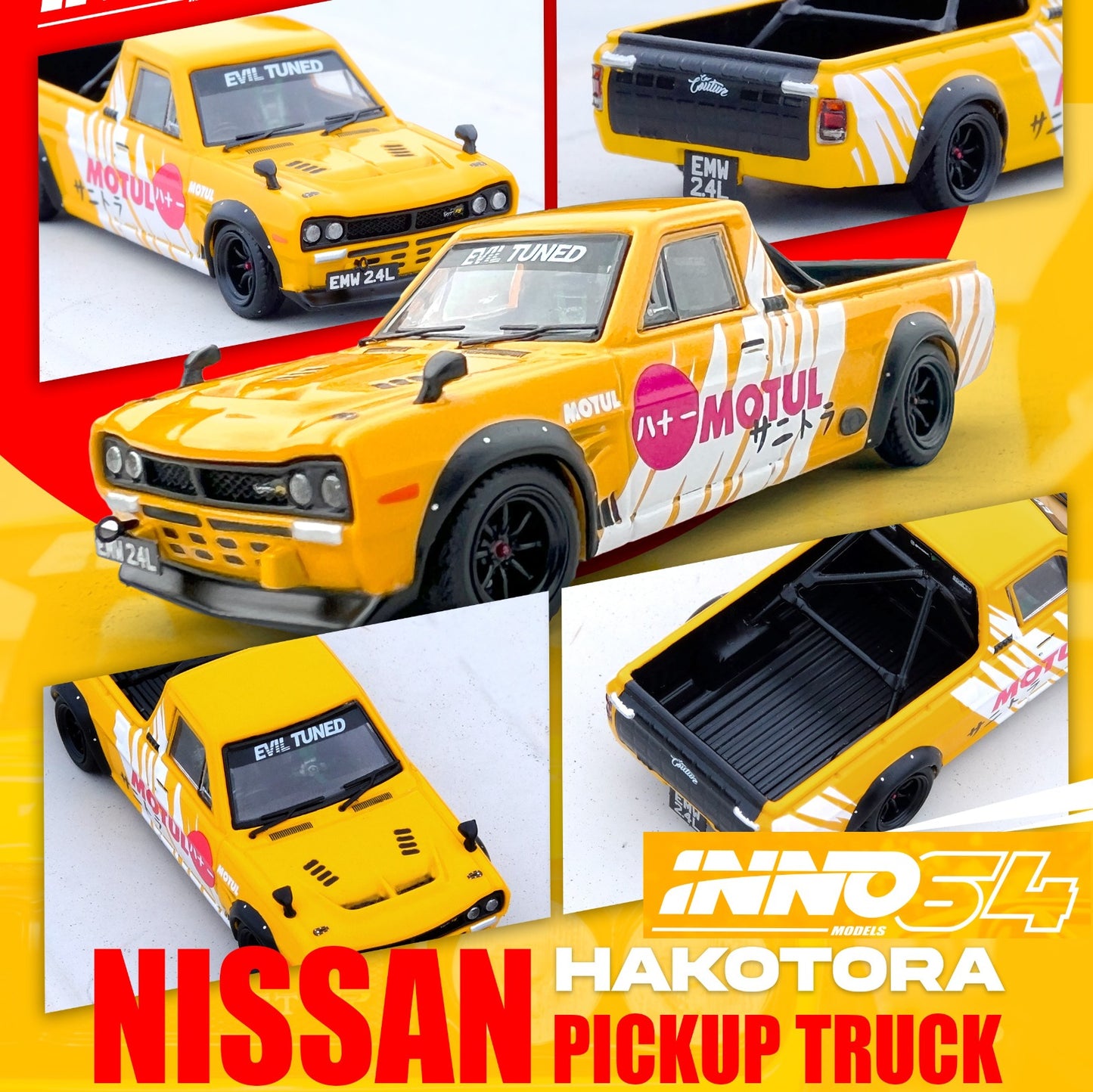 INNO64 1/64 NISSAN HAKOTORA PICK UP TRUCK "MOTUL"