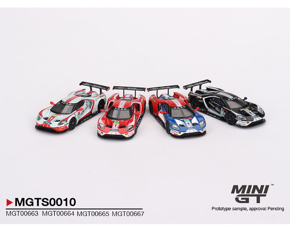 Mini GT 1:64 Ford GT LMGTE PRO 2019 24 Hrs of Le Mans Ford Chip Ganassi Team 4 Car Set Limited Edition 3000