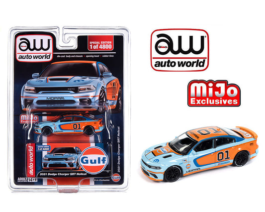 (Pre-Order) Auto World 1:64 2021 Dodge Charger SRT Hellcat Custom GULF Livery Limited 4,800 pieces – Mijo Exclusives