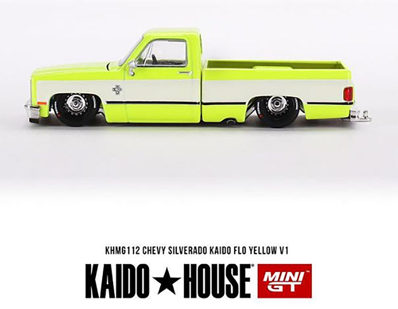 Mini GT X Kaido House 1983 Chevrolet Silverado RHD - Flo Yellow
