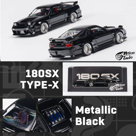 (Pre-Order) Micro Turbo 1/64 Custom 180SX Type X - Metallic Black