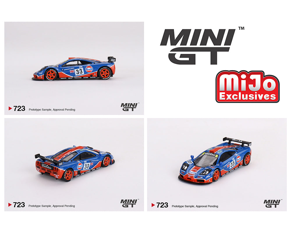 (Pre-Order) Mini GT 1:64 McLaren F1 GTR #33 1996 Le Mans 24Hr GULF – Blue – MiJo Exclusives