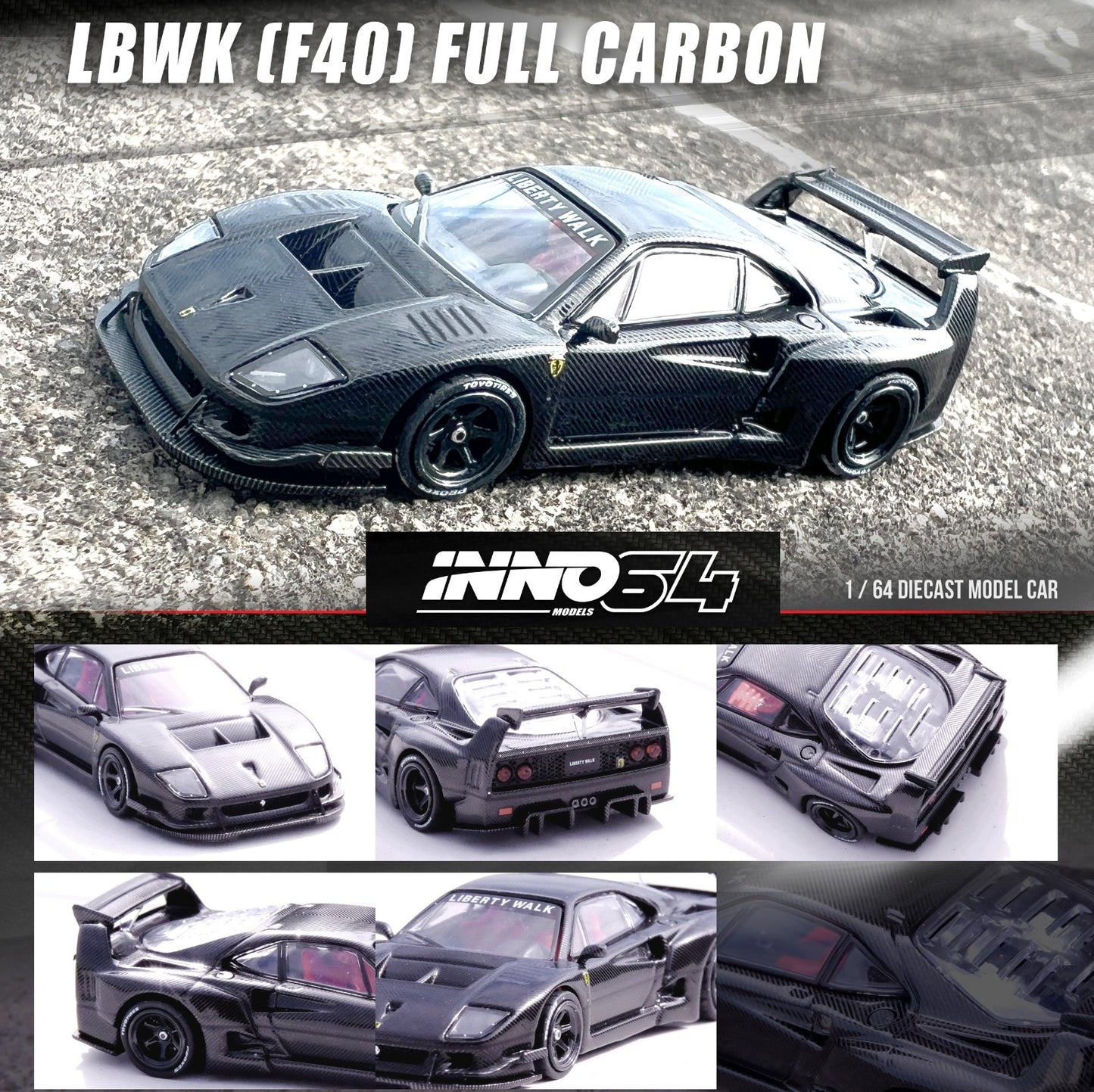 (Pre-Order) INNO64 1/64 LBWK Ferrari F40 Full Carbon