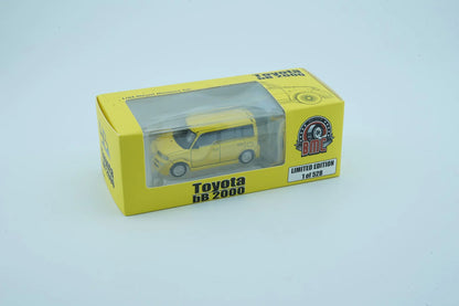 BM Creations x Tokyo Station 1/64 Toyota 2000 BB Yellow LHD Exclusive Edition