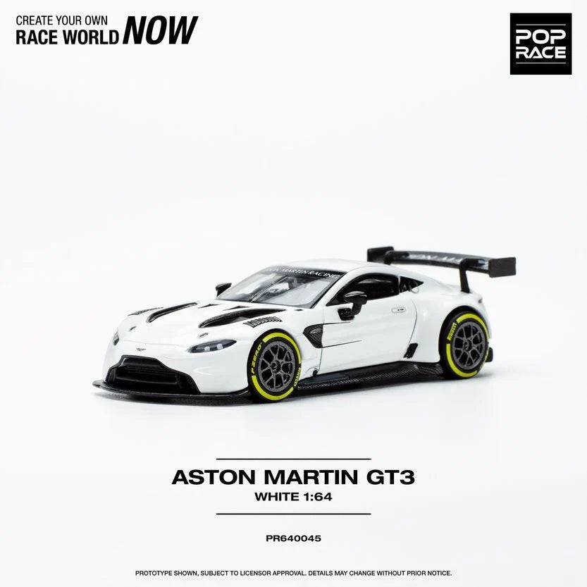 POP RACE 1/64 Aston Martin GT3 White