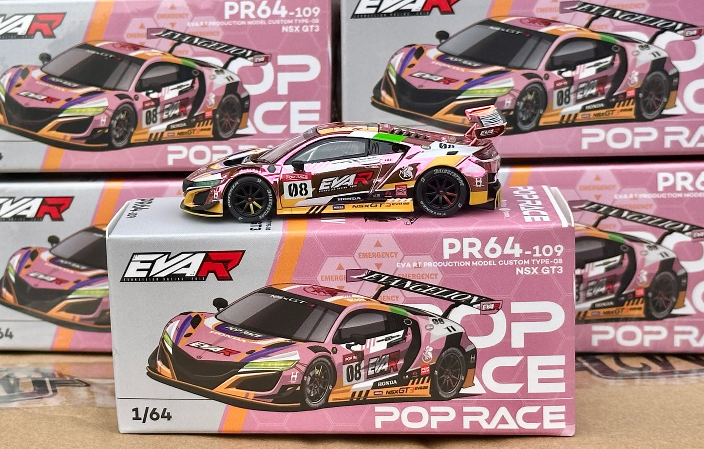 POP RACE 1/64 Honda NSX GT3 Evo22 - EVA RT Production Model Custom Type-08