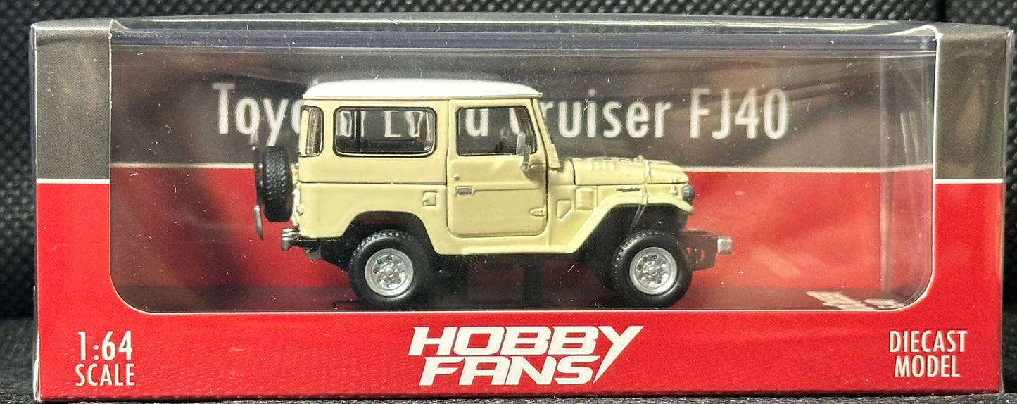 HOBBY FANS 1/64 Toyota Land Cruiser FJ40 Beige / White