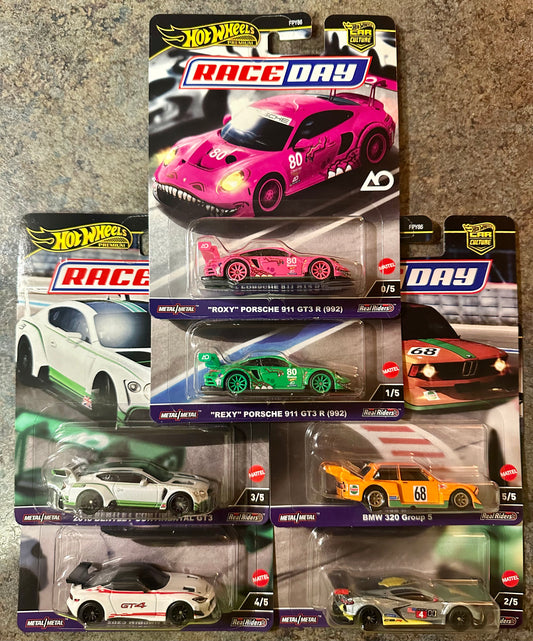 Hot Wheels Car Culture Race Day Complete Set W/ Chase