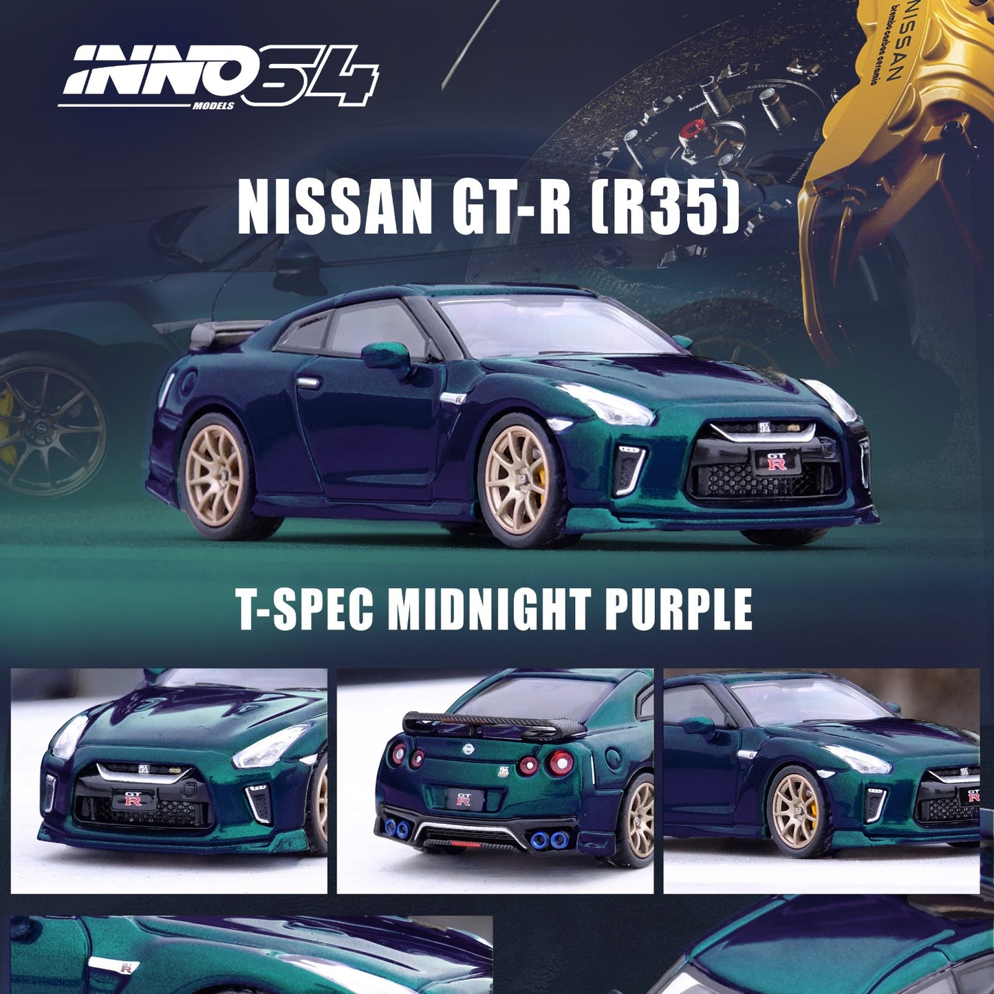 INNO64 1/64 NISSAN GT-R (R35) T-SPEC Midnight Purple