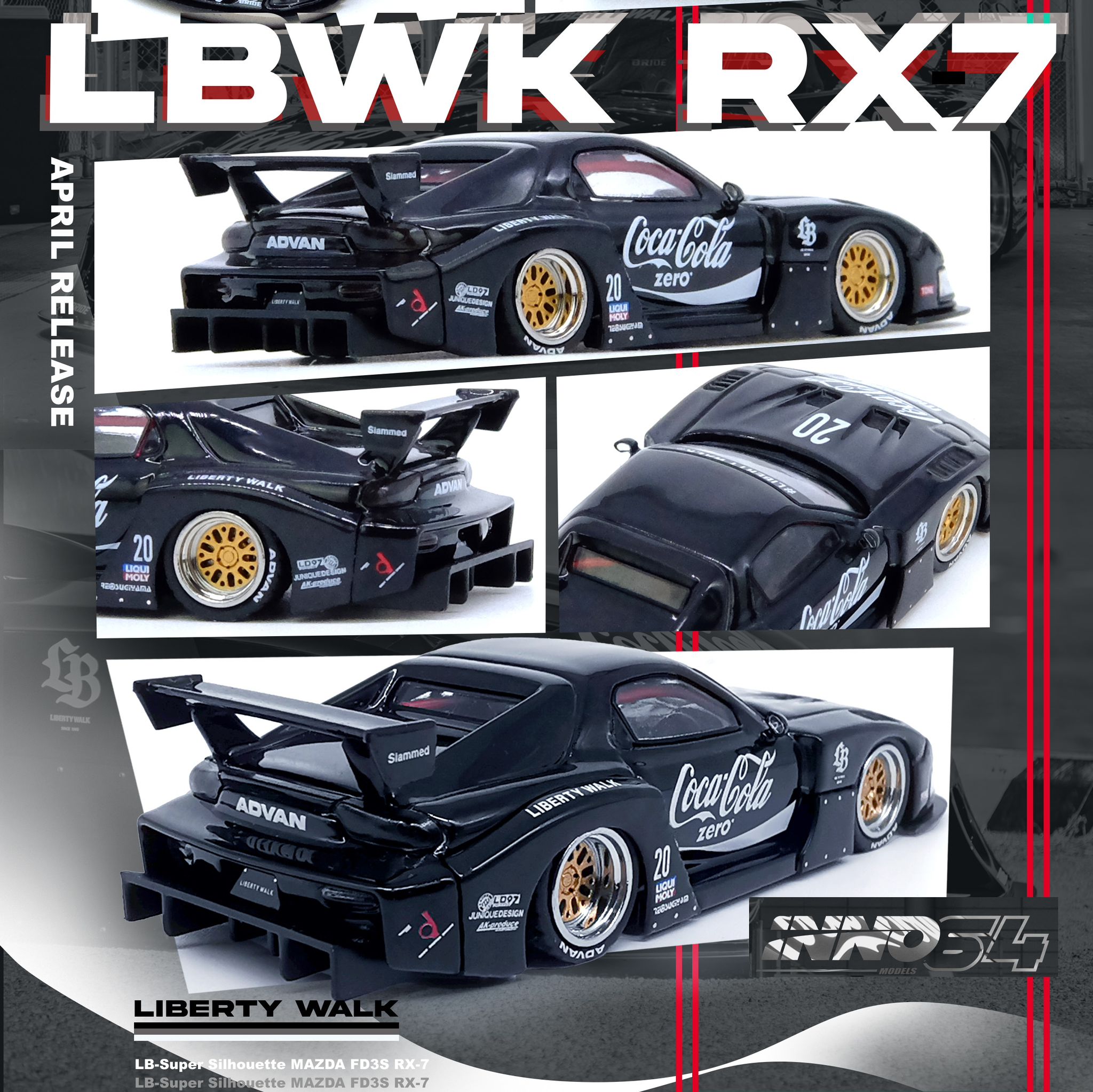INNO64 1/64 MAZDA RX7 (FD3S) LB-SUPER SILHOUETTE - Black – Ben’s Wheels