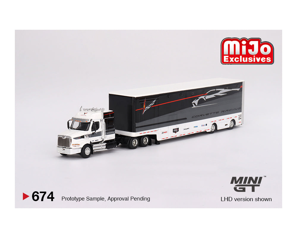 (Pre-Order) Mini GT 1:64 Chevrolet Corvette C8R Racing Cars #3 & #33 Winners with Western Star Transporter – Mijo Exclusives