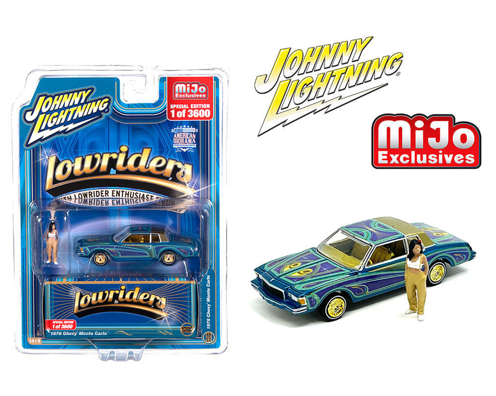 (Pre-Order) Johnny Lightning 1:64 Lowriders 1978 Chevrolet Monte Carlo with American Diorama Figure Limited Edition – Mijo Exclusives