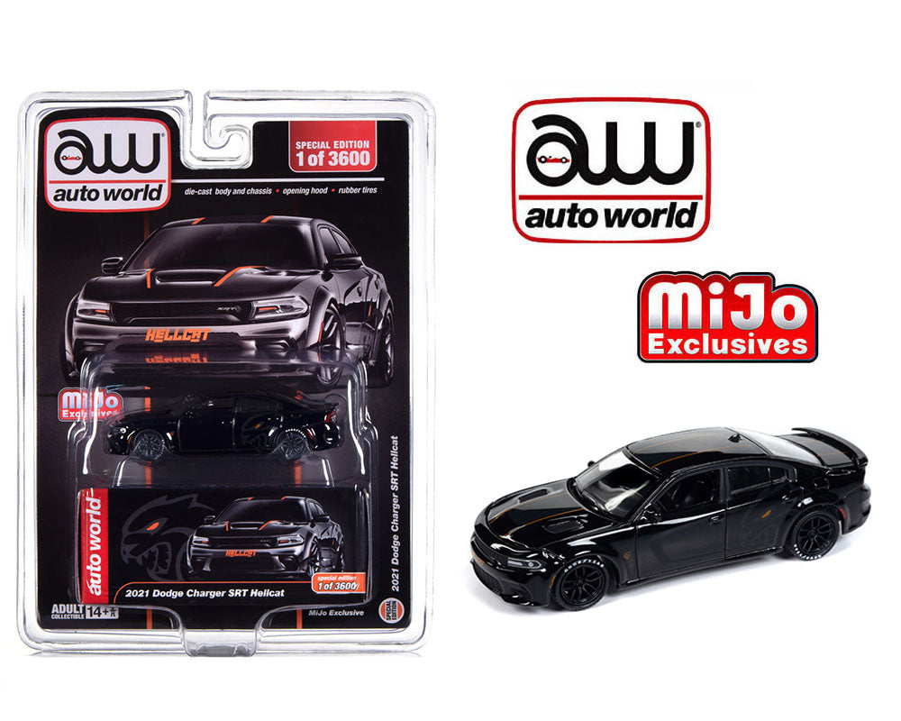 (Pre-Order) Auto World 1:64 2021 Dodge Charger SRT Hellcat Custom Black Limited 3,600 pieces – Mijo Exclusives