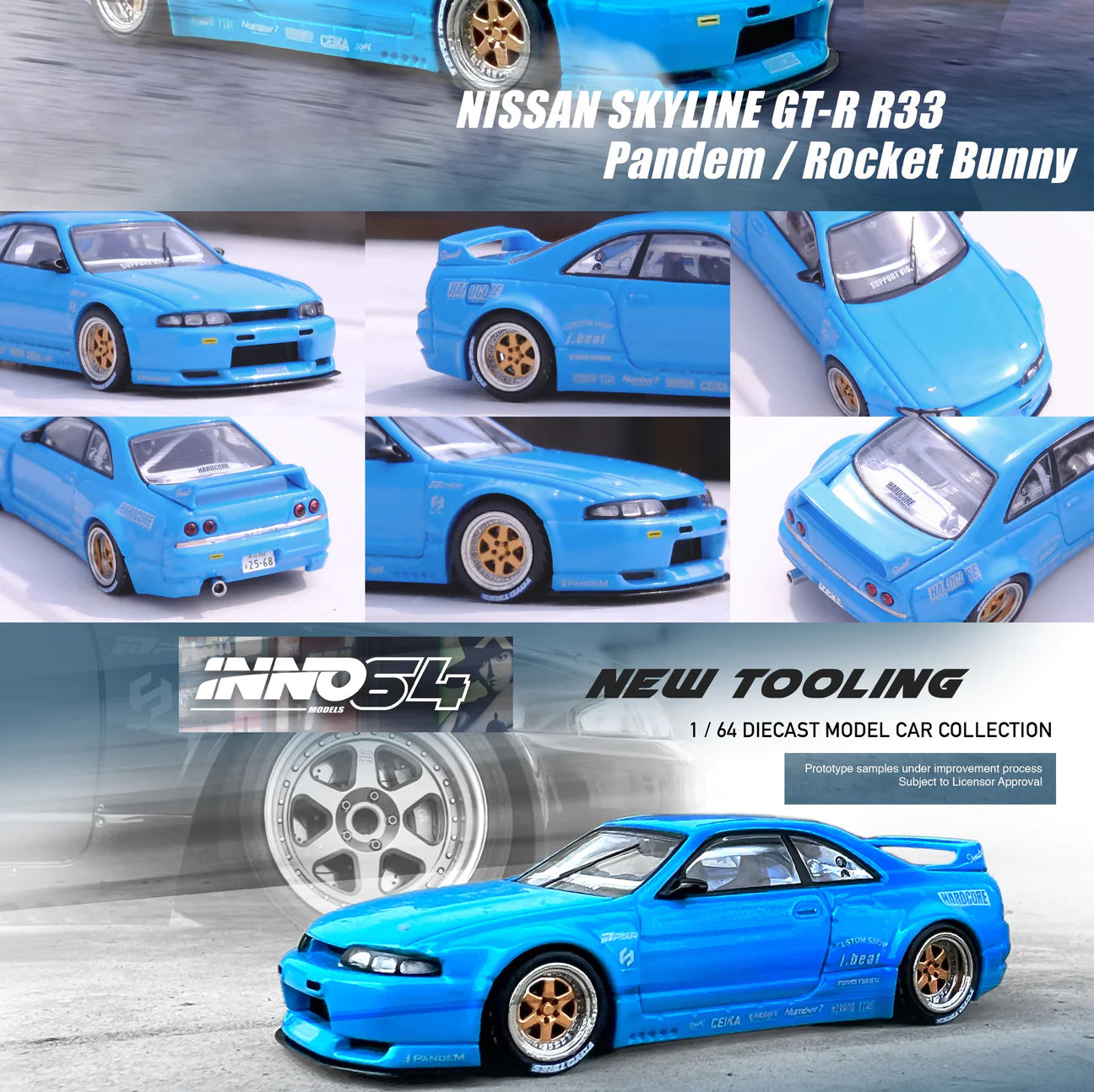 (Pre-Order) NISSAN SKYLINE GT-R (R33) "Pandem / Rocket Bunny" Blue