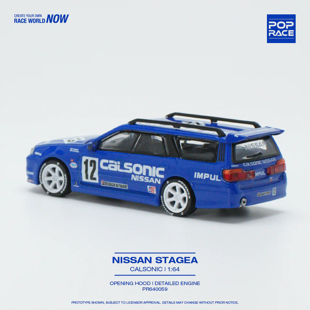 (Pre-Order) POPRACE 1/64 Nissan Stagea - Calsonic
