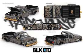 Kaido House X Mini GT BLK LTD Chevy Silverado Dually on Fire