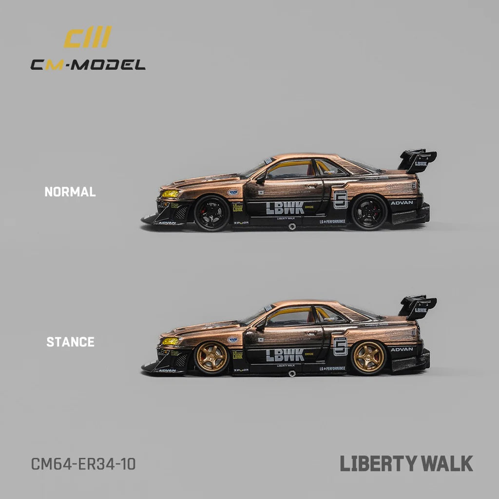 CM MODEL 1/64 Nissan LBWK ER34 NO.5 Bronze – Ben’s Wheels